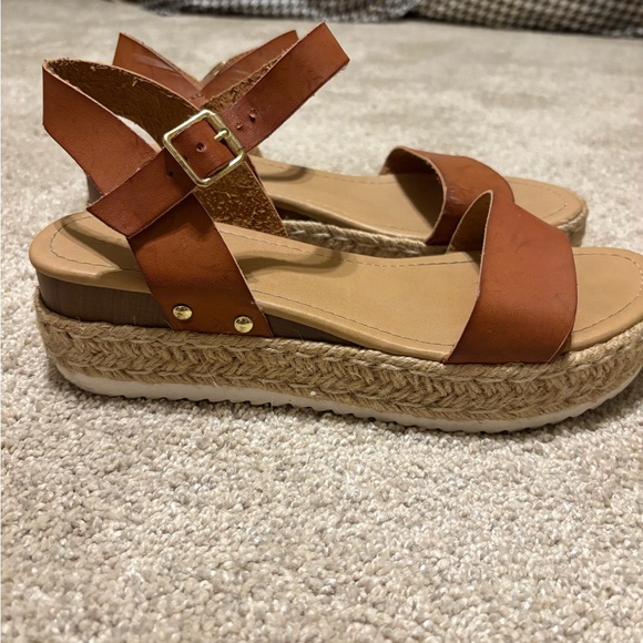 SHEIN Shoes - SHEIN Brown Espadrille Sandals